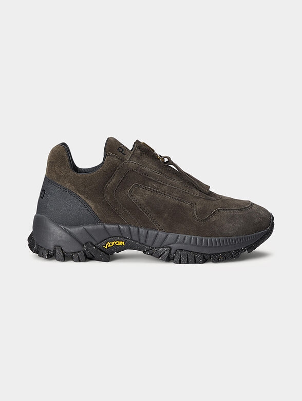 Suede sports shoes with zip - 1