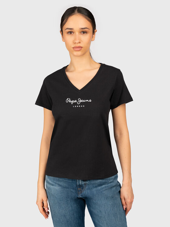 WENDYS black V-neck T-shirt - 1