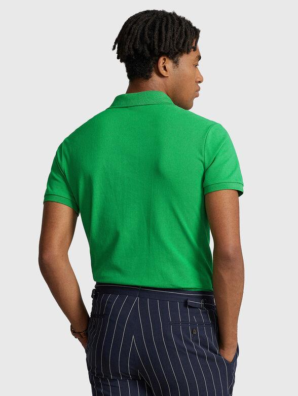 Polo shirt with contrast logo in green - 3