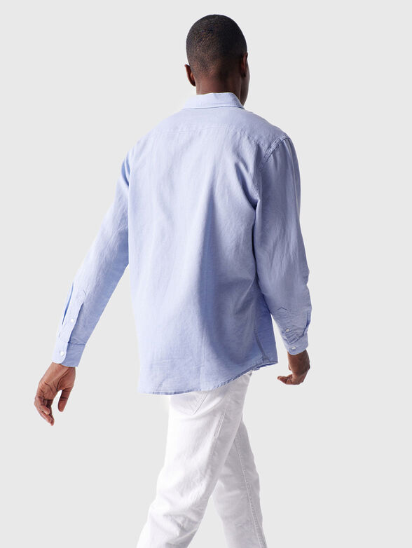 Light blue linen and cotton shirt - 4