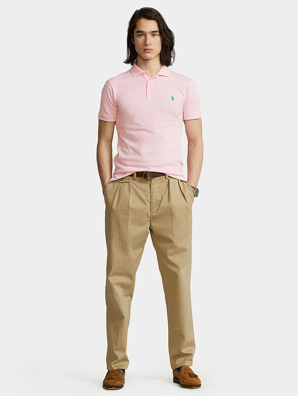 Polo shirt in pink color with logo - 2