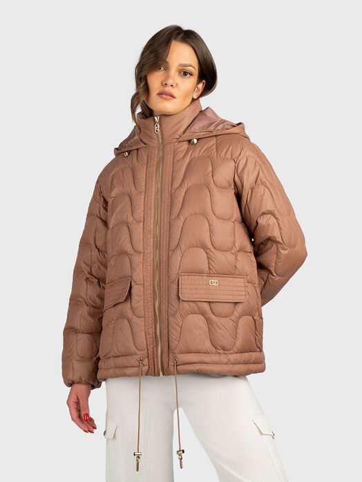 Quilted jacket with hood 