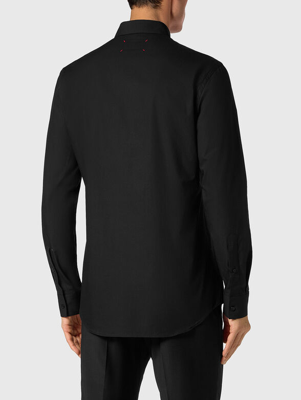 Logo patch shirt in black  - 3