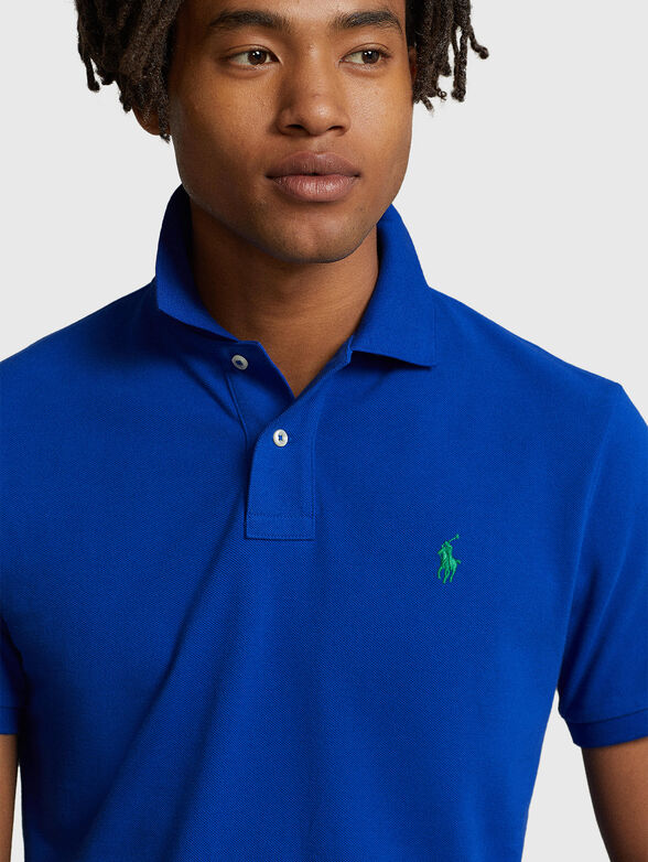 Dark blue cotton Polo-shirt - 4