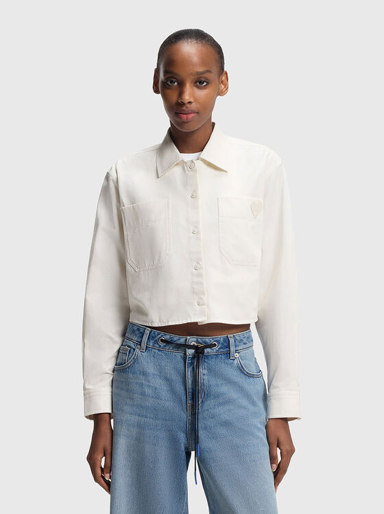 Скъсена риза от памук - 1