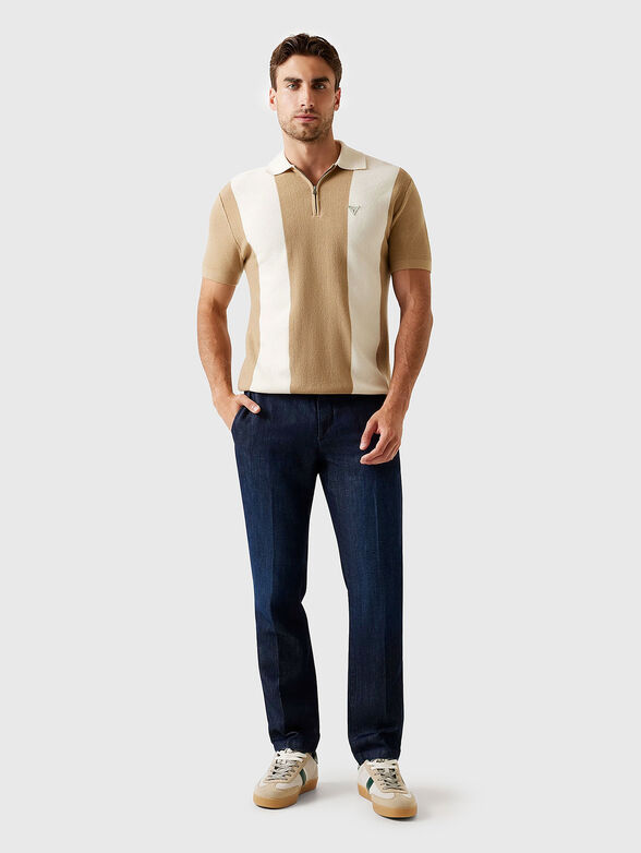 Wool blend polo shirt with zip - 2