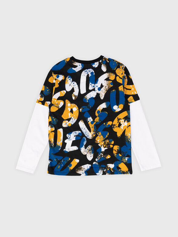 Blouse with print and triangular logo accent  - 2
