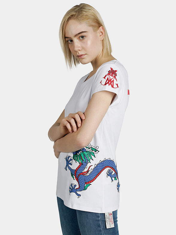 White t-shirt with colorful prints - 6