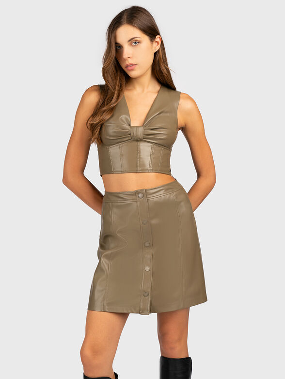 BRENDA black crop top made of faux leather - 1