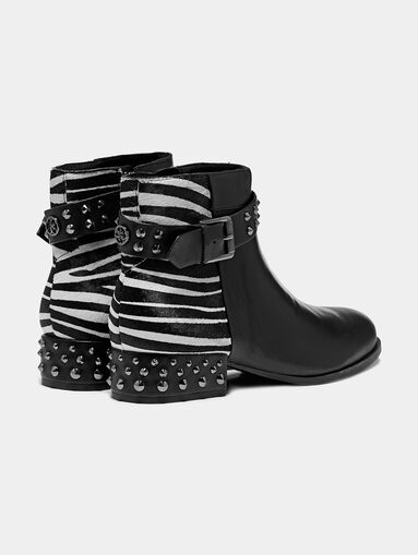 AELANIN Leather ankle boots with zebra print - 3