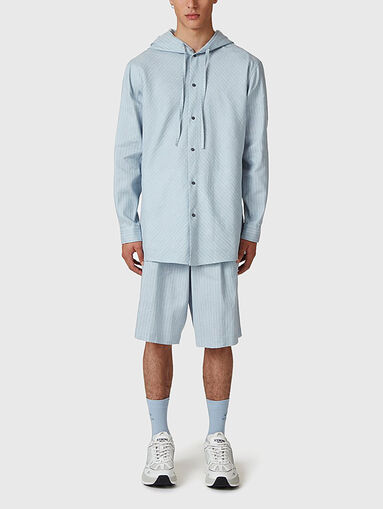 Linen and cotton shirt with hood - 5