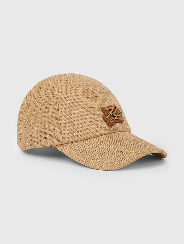 Knitted baseball cap with accent logo - 1