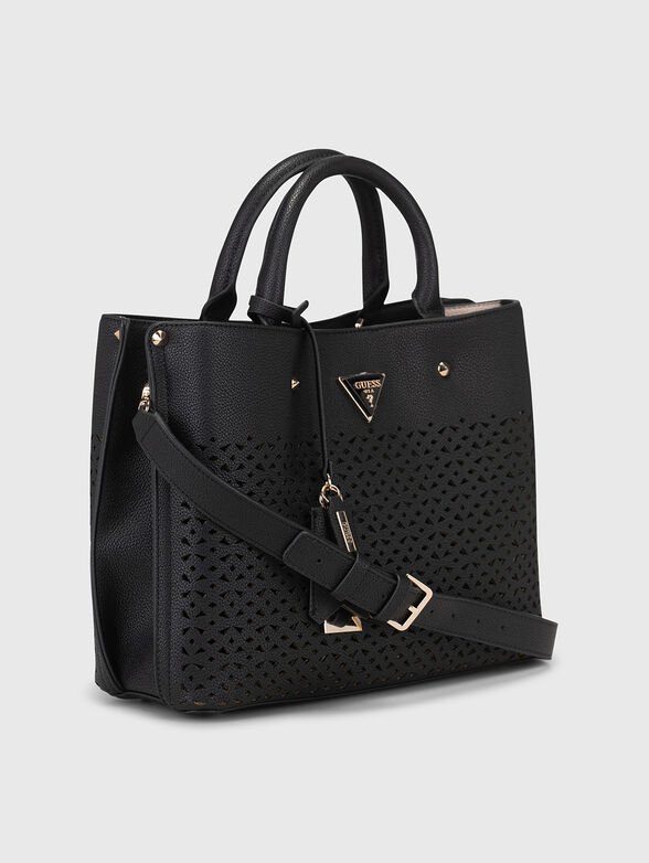 MERIDIAN black tote with with laser cutting - 4