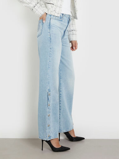 Jeans with accent buttons and logo embroidery - 4