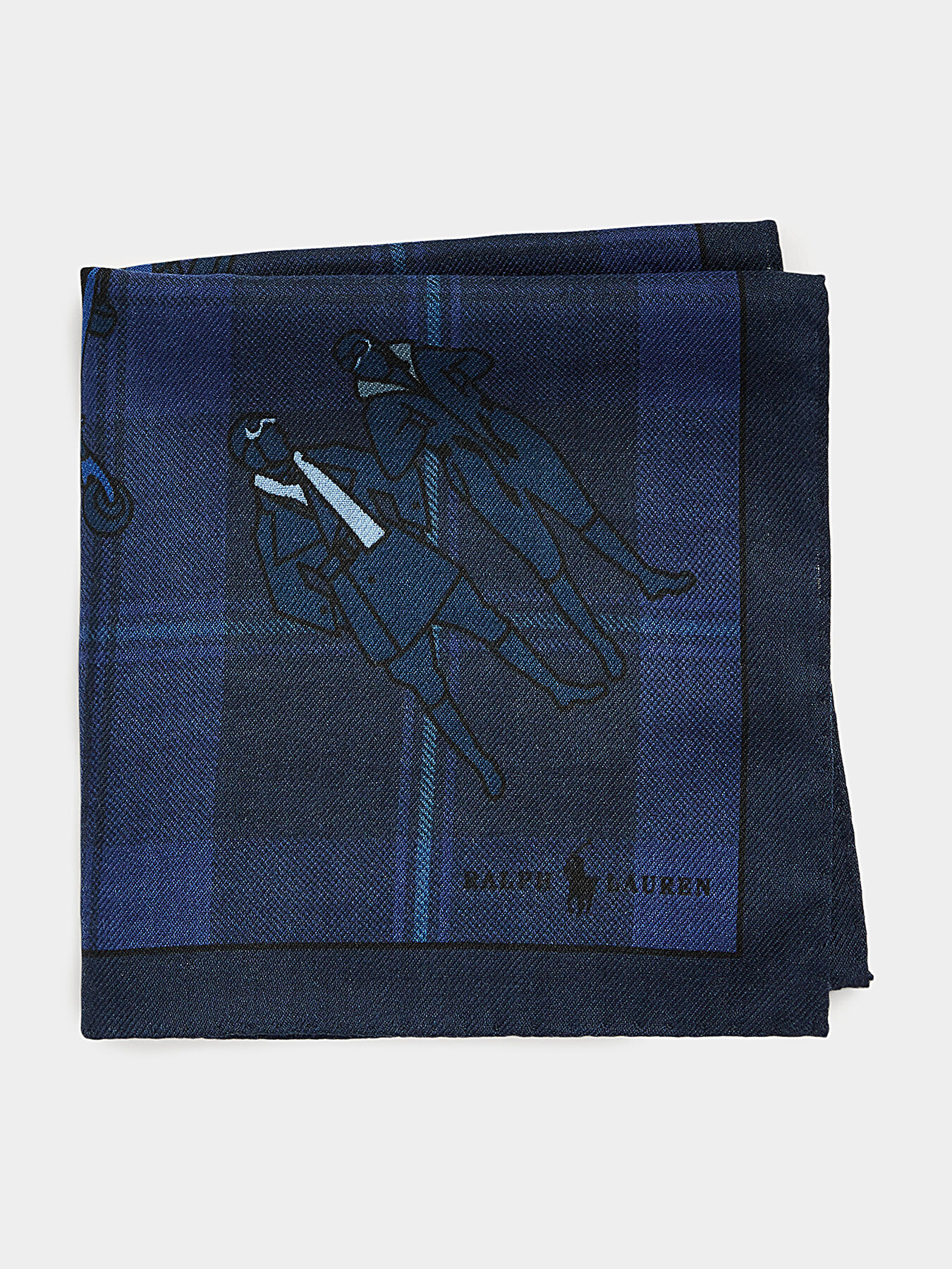Blue pocket square with print brand POLO RALPH LAUREN Globalbrandsstore en