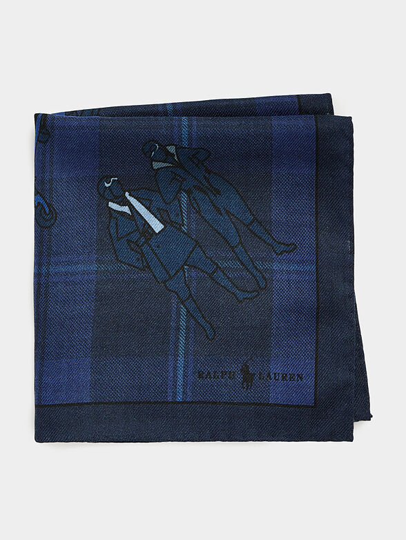Blue pocket square with print - 2