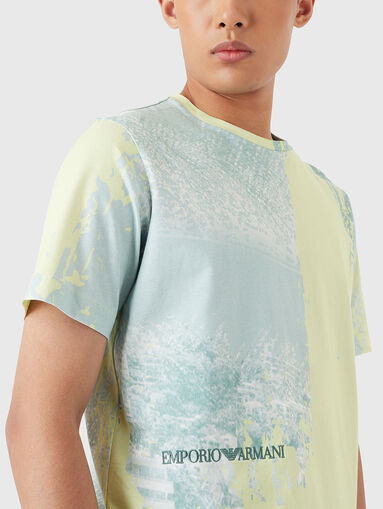 T-shirt with contrasting pattern in green - 5