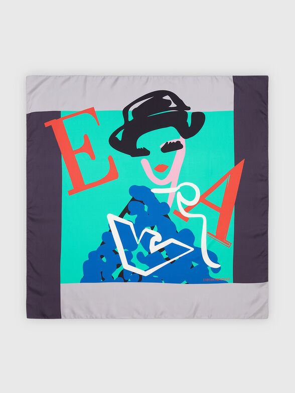 Silk scarf with art print - 1