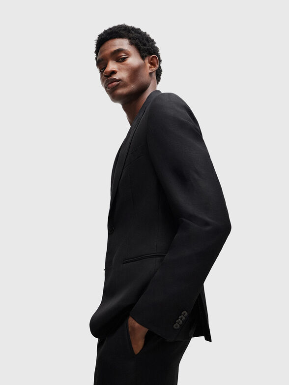 Black suit in wool and linen  - 5