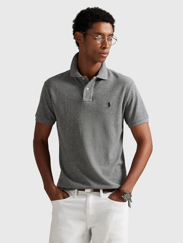 Cotton polo shirt with logo embroidery - 1