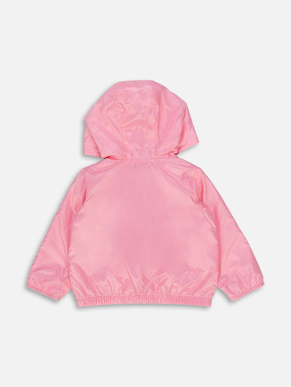 Pink jacket with hood and logo print - 2