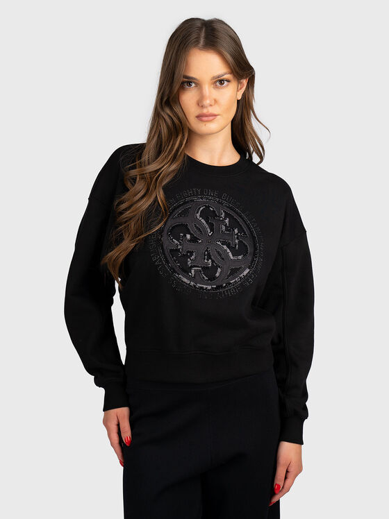 Памучен суитшърт с акцентно лого - 1