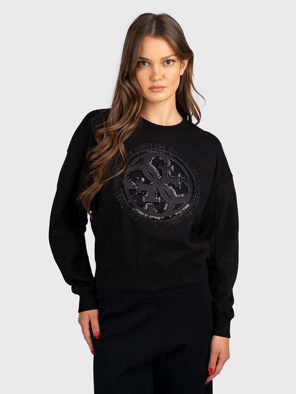 Cotton sweatshirt with accent logo - 1