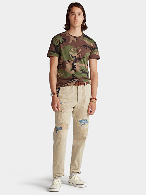 Cotton shirt with camouflage print - 4