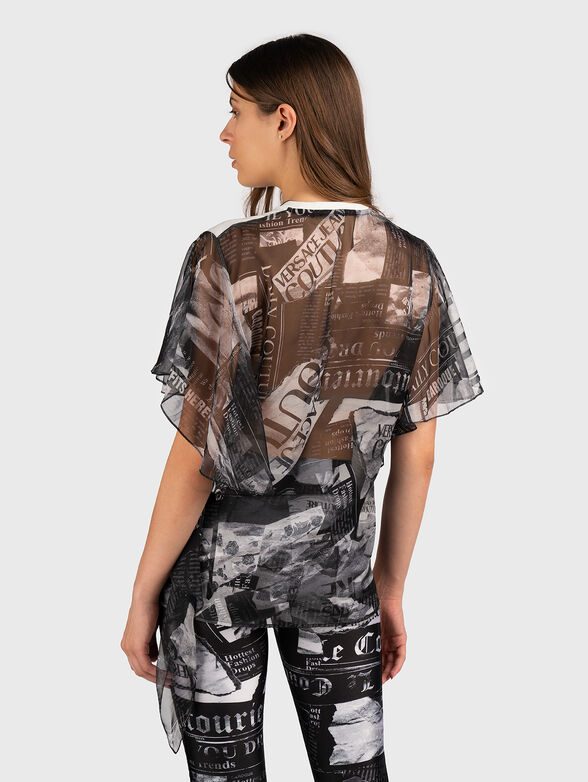 T-shirt with sheer back and accent sleeves - 2