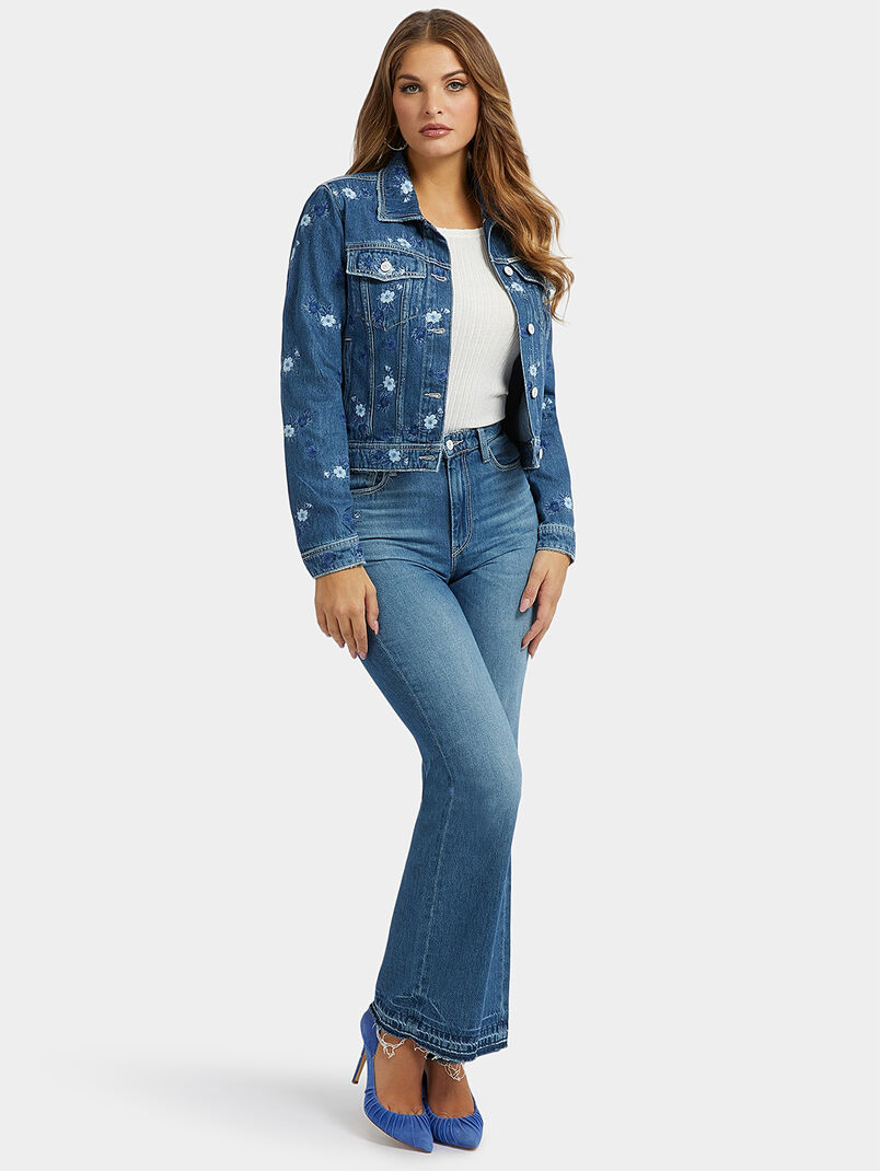 DORIA denim jacket with floral accent - 3