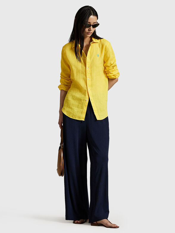 Linen shirt with logo embroidery - 1