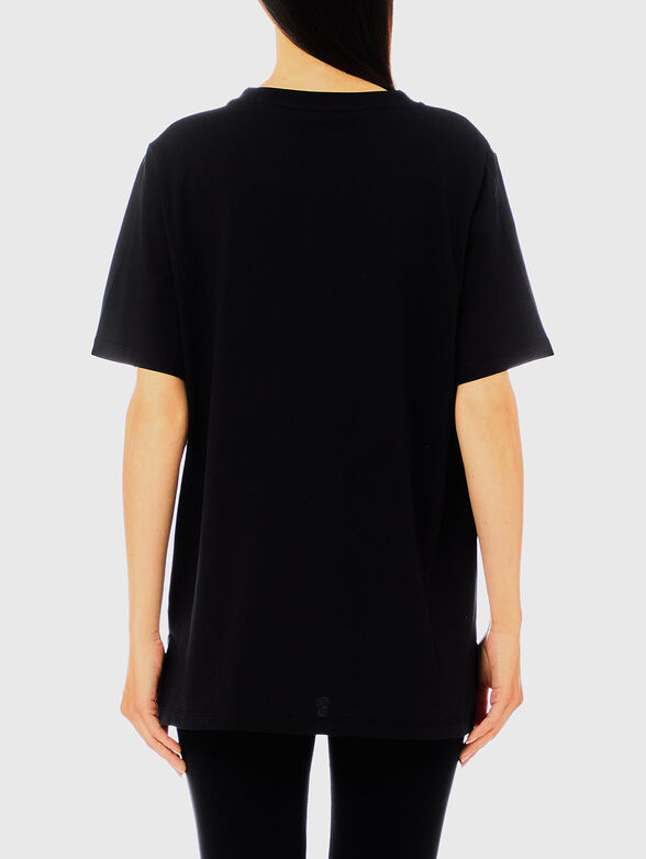 Black t-shirt with the inscription of rhinestones - 2