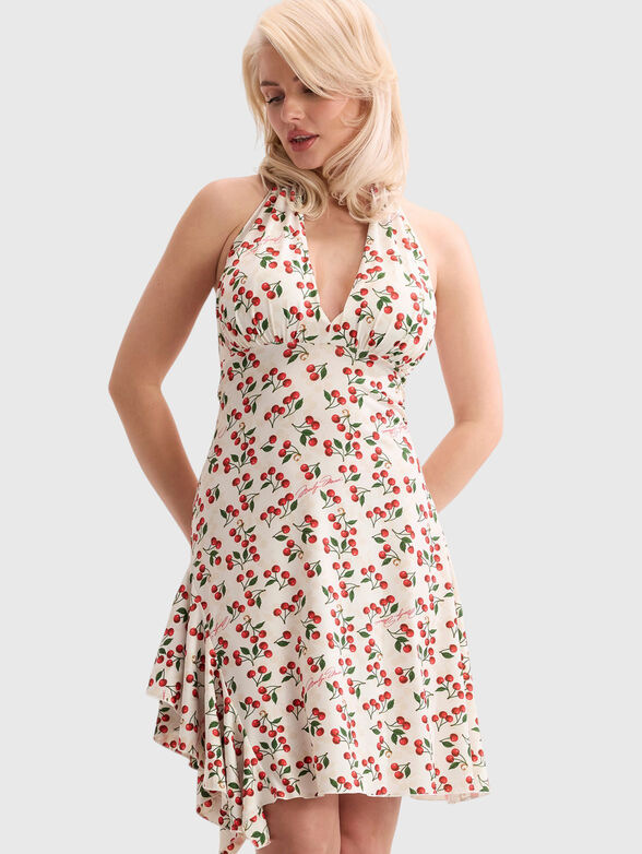 Dress with contrasting print and open back - 1