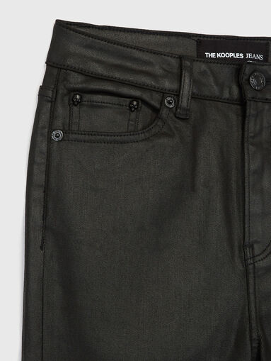Black skinny jeans with wax effect - 4