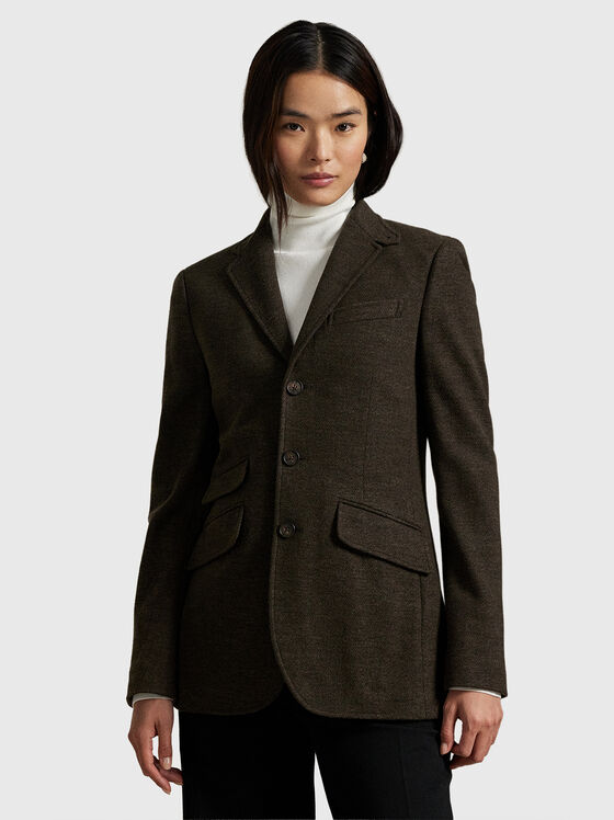 Slim wool blend blazer - 1