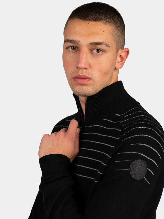 Пуловер KEGAN с цип и лого акцент - 2