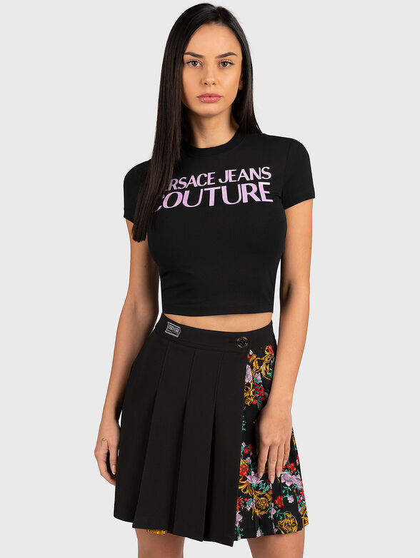 Cropped T-shirt with hologram logo - 1
