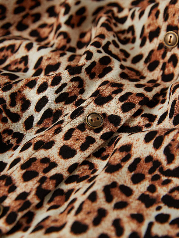 WILD CASHMERE long shirt with leopard print - 4
