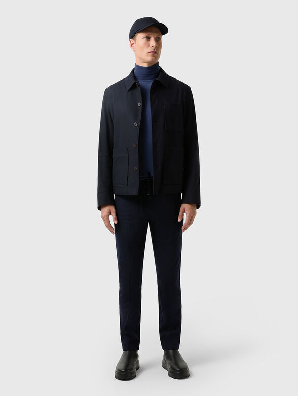 RILEY slim fit wool blend trousers with pockets - 4