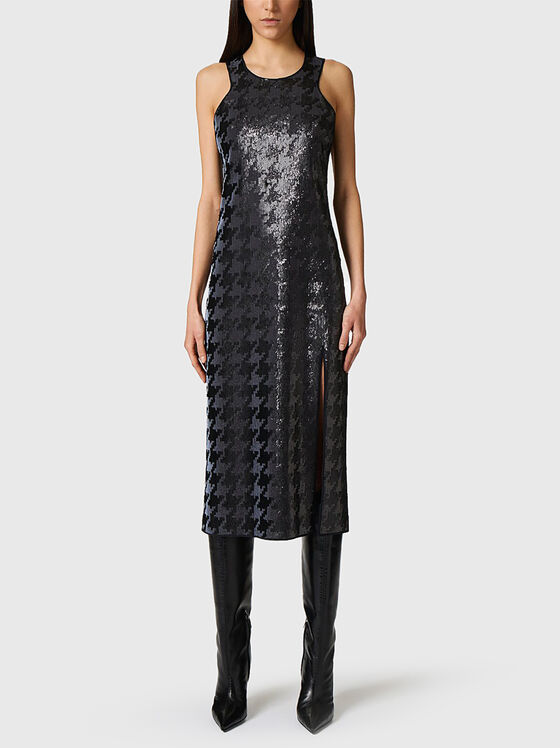 Midi dress with appliquéd sequins - 1