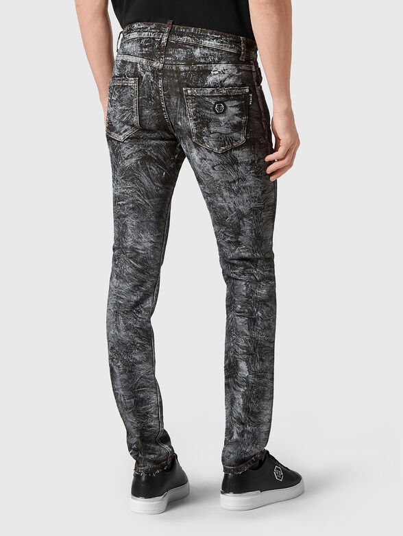 Abstract print straight jeans - 2