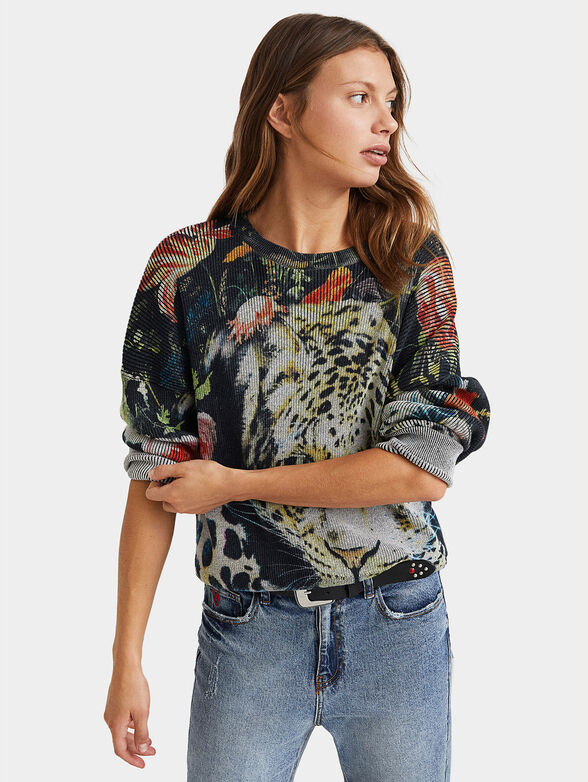 RENJI sweater with leopard print - 1