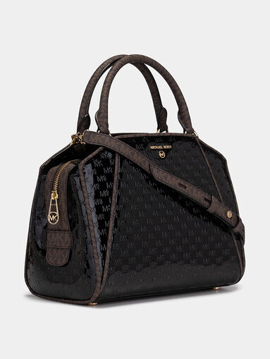 Patent leather bag with embossed logo - 3