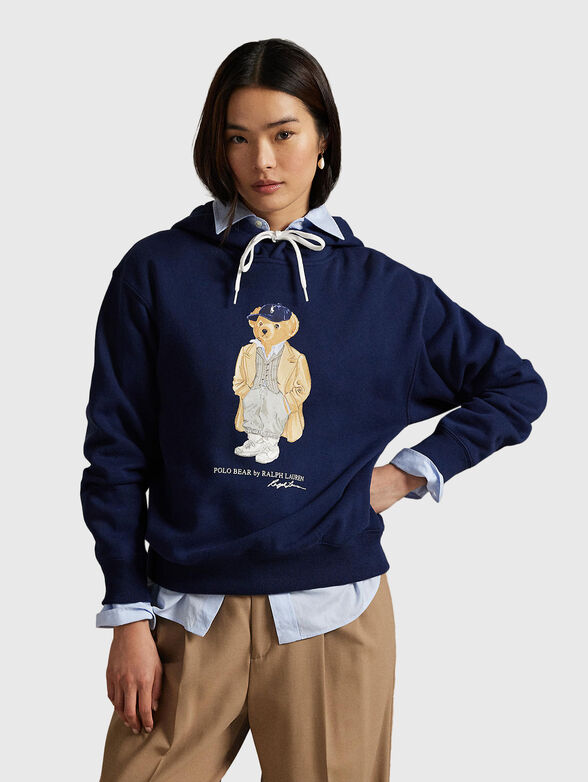 Cotton sweatshirt with accent logo print - 1