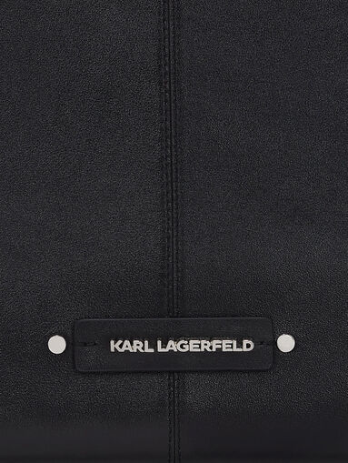 Big leather bag with logo detail - 4