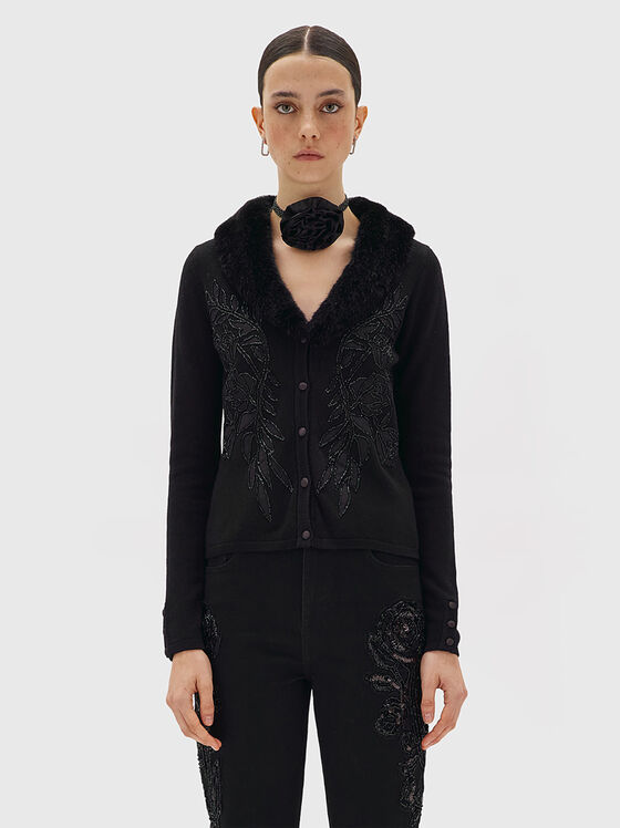 Жилетка с яка от еко косъм - 1