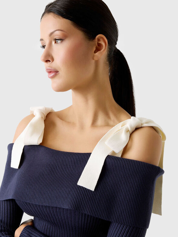 Ribbed blouse with bare shoulders  - 4