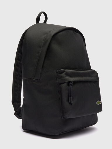 Unisex black backpack with logo detail - 3