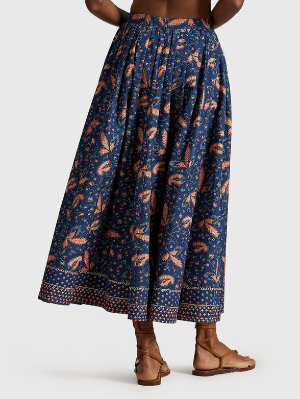 Cotton poplin skirt with floral motif - 2