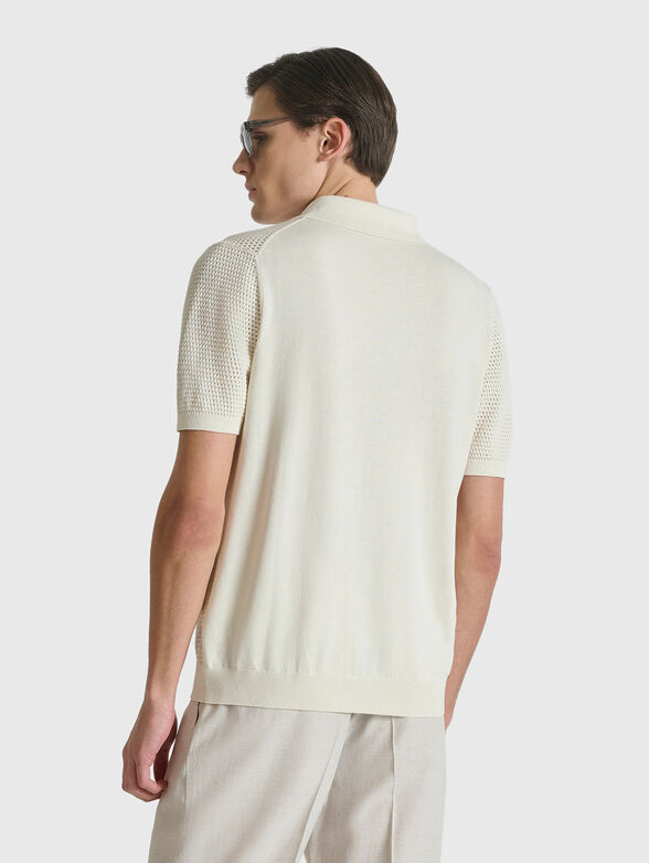 Textured polo shirt with zip   - 2